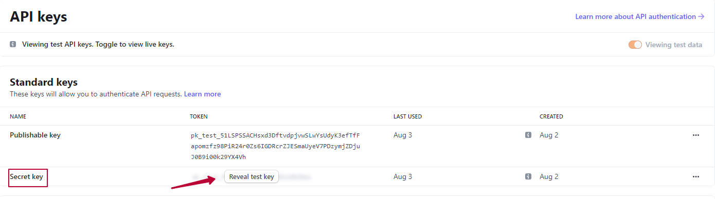 stripe api key